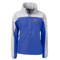 Atlanta Braves Cutter & Buck Women's  Charter Eco Recycled Half-Zip Anorak Jacket Royal