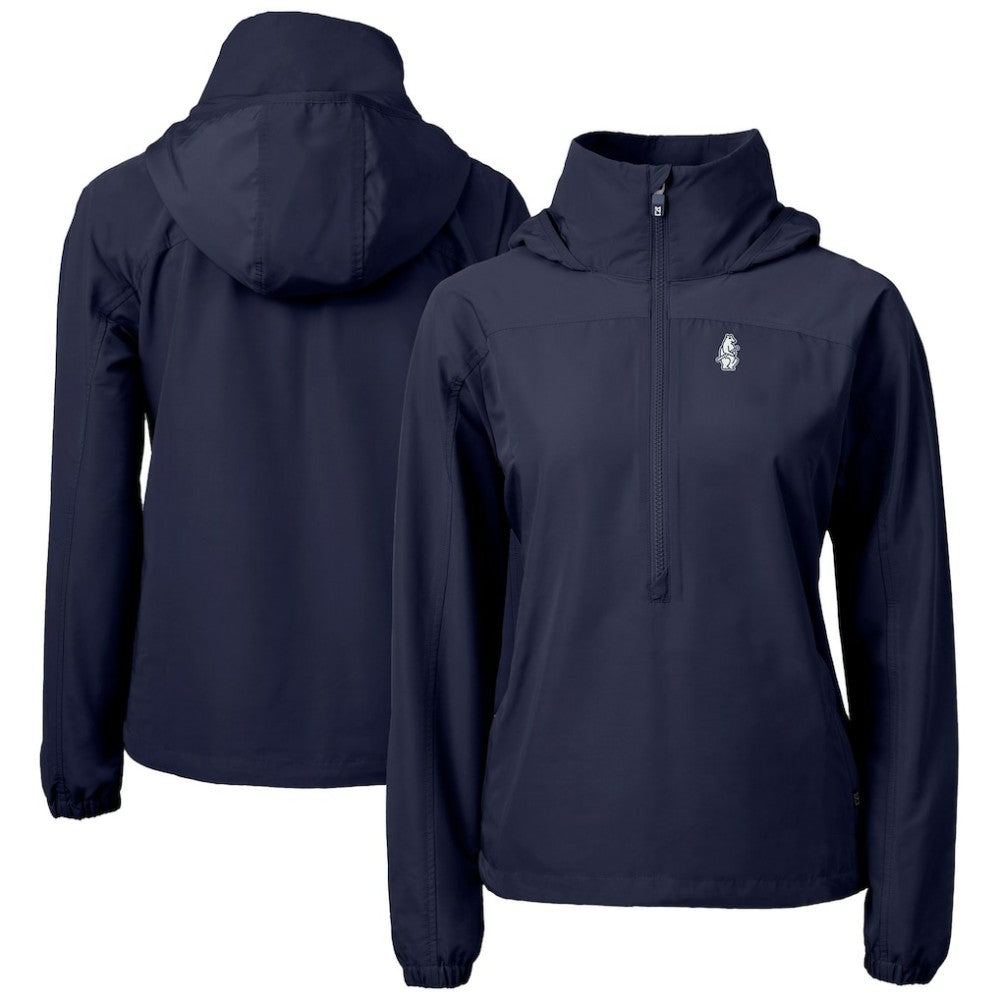 Chicago Cubs Cutter & Buck Women's Cooperstown Collection Charter Eco Recycled Half-Zip Anorak Jacket Navy