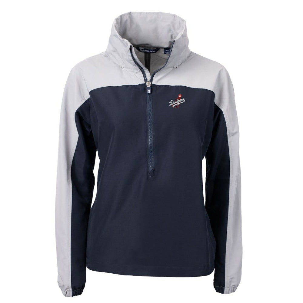 Los Angeles Dodgers Cutter & Buck Women's  Charter Eco Recycled Half-Zip Anorak Jacket Navy