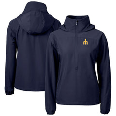Seattle Mariners Cutter & Buck Women's  Charter Eco Recycled Half-Zip Anorak Jacket Navy