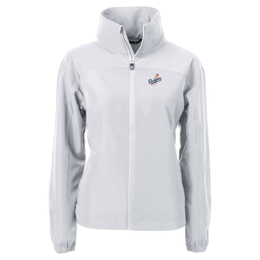 Los Angeles Dodgers Cutter & Buck Women's  Charter Eco Recycled Full-Zip Jacket Gray