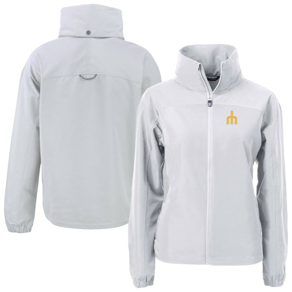 Seattle Mariners Cutter & Buck Women's  Charter Eco Recycled Full-Zip Jacket Gray