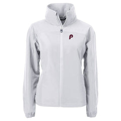 Philadelphia Phillies Cutter & Buck Women's Cooperstown Collection Charter Eco Recycled Full-Zip Jacket Gray