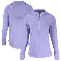 Colorado Rockies Cutter & Buck Women's Daybreak Eco Recycled Half-Zip Hoodie Purple