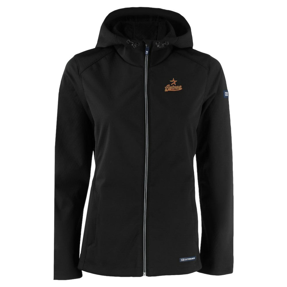Houston Astros Cutter & Buck Women's Evoke Eco Softshell Recycled Full-Zip Jacket Black