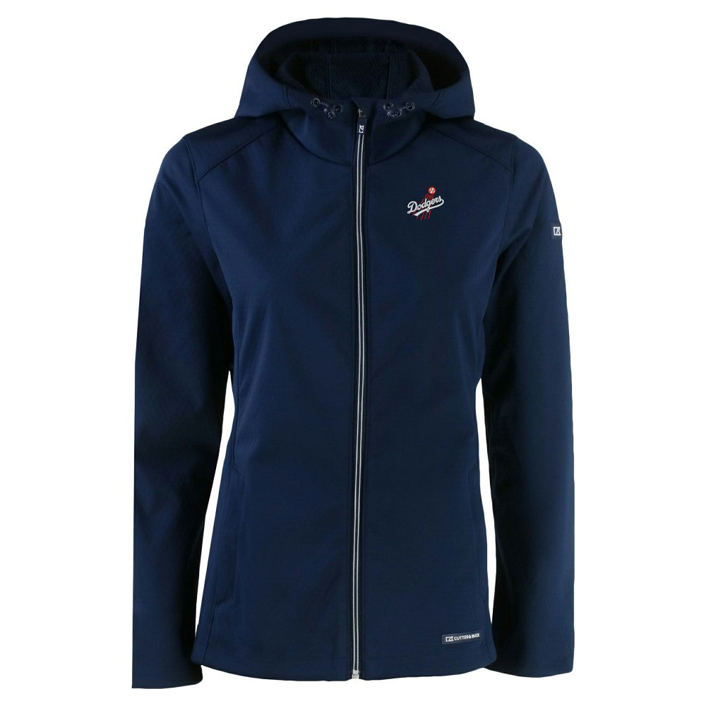 Los Angeles Dodgers Cutter & Buck Women's Evoke Eco Softshell Recycled Full-Zip Jacket Navy