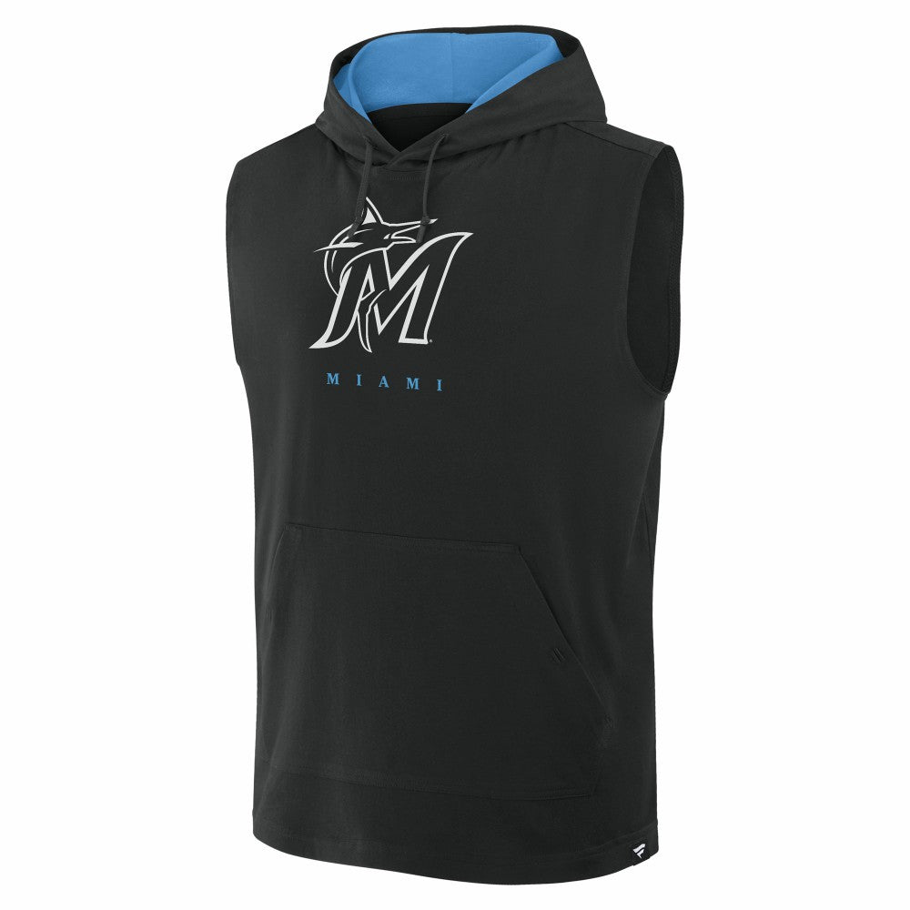 Miami Marlins Fire Speed Sleeveless Pullover Hoodie Black