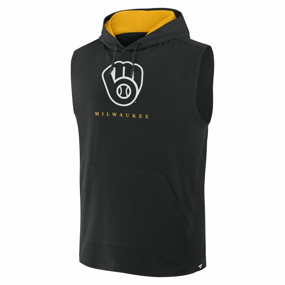 Milwaukee Brewers Fire Speed Sleeveless Pullover Hoodie Black