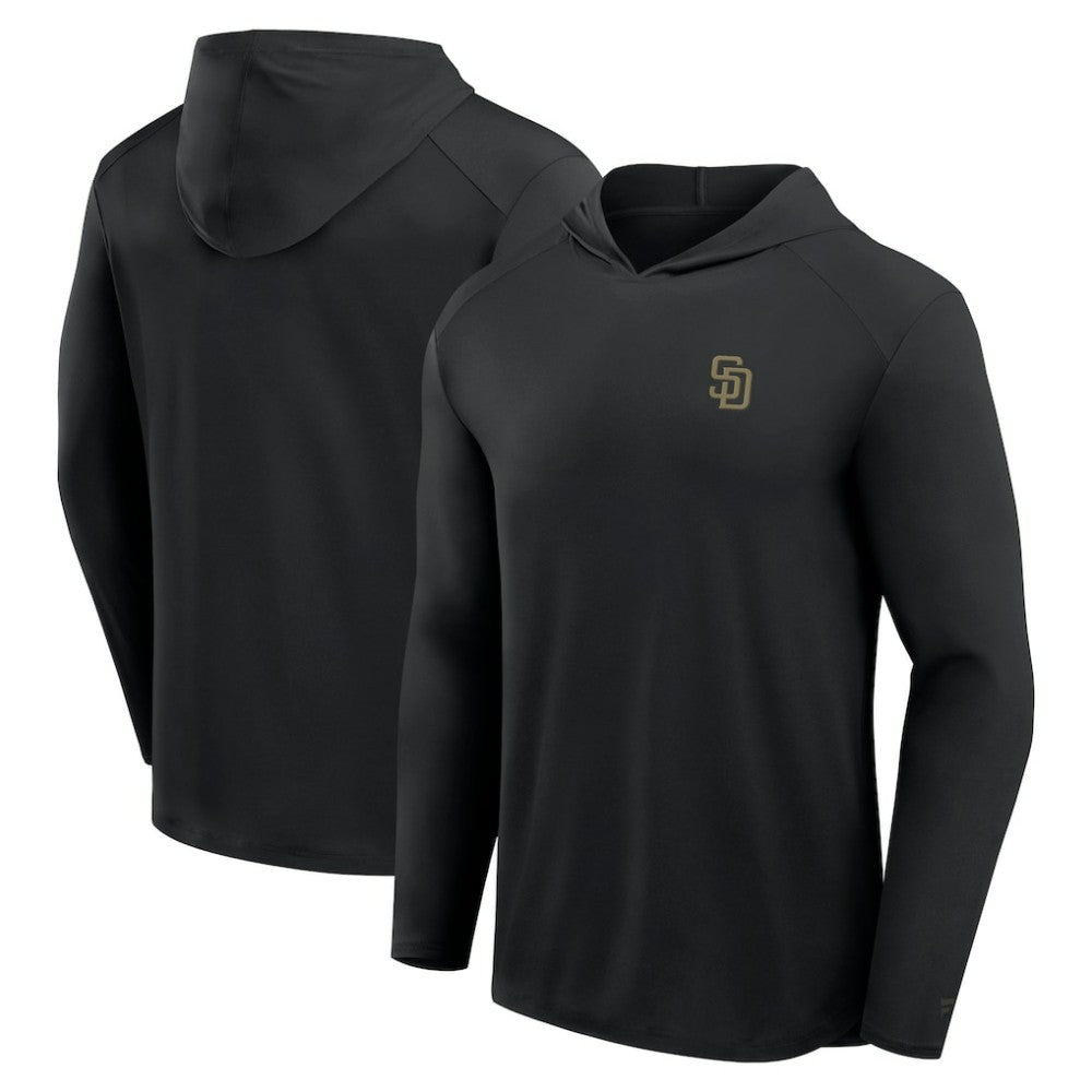 San Diego Padres Front Office Power Mono Long Sleeve Hoodie T-Shirt Black