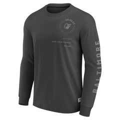 Baltimore Orioles Elements Future Ground Tonal Info Long Sleeve T-Shirt Charcoal