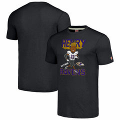 Derrick Henry Baltimore Ravens Homage Unisex Caricature Player Tri-Blend T-Shirt - Charcoal sale