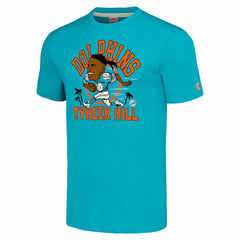 Tyreek Hill Miami Dolphins Homage Unisex Caricature Player Tri-Blend T-Shirt - Heathered Aqua cheap