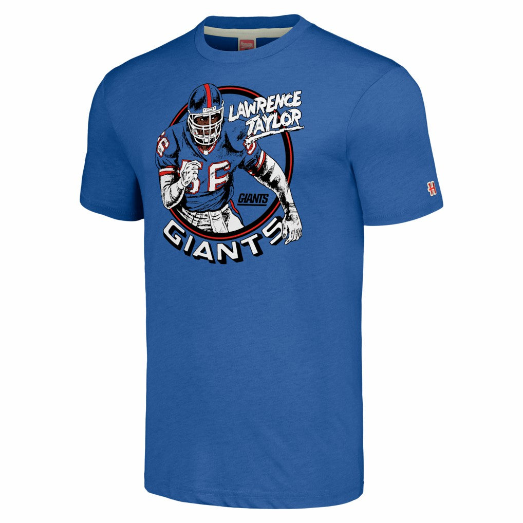 Lawrence Taylor New York Giants Homage Unisex Caricature Retired Player Tri-Blend T-Shirt - Royal cheap