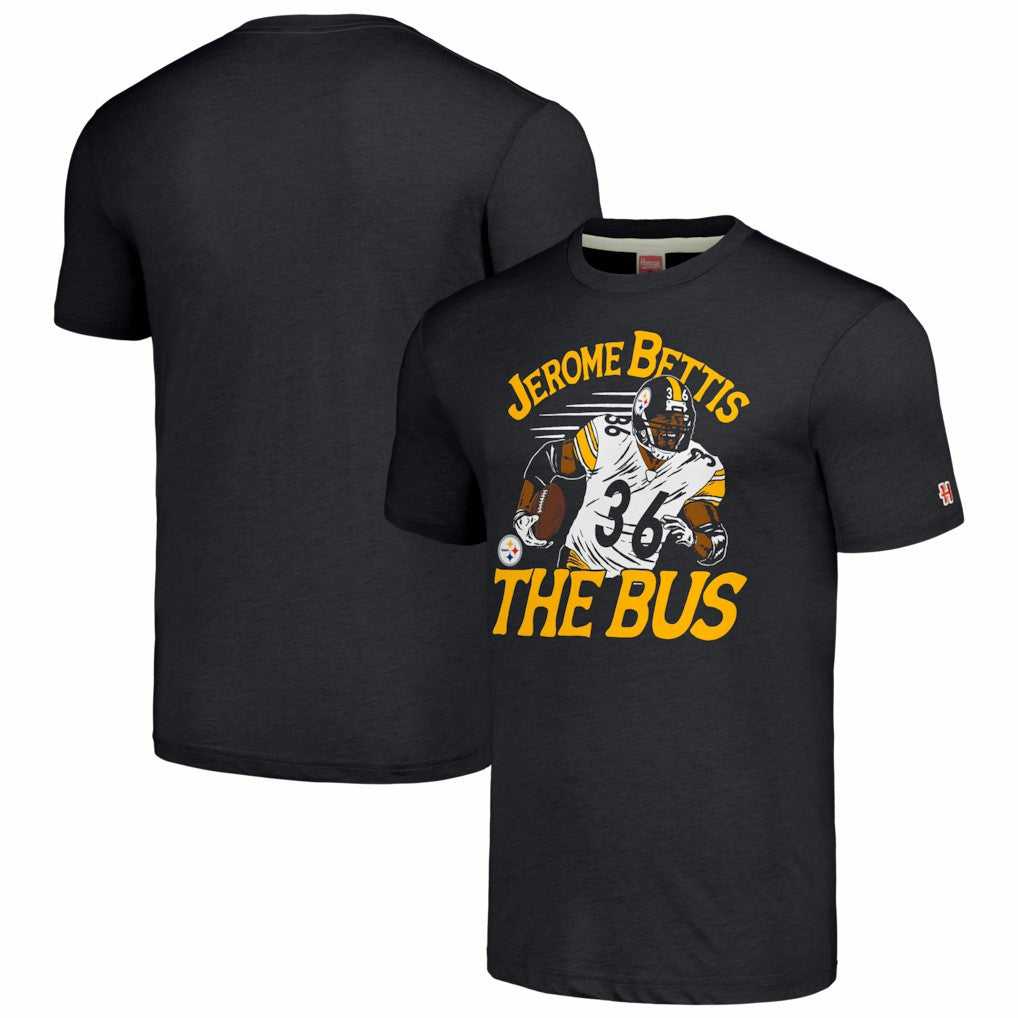Jerome Bettis Pittsburgh Steelers Homage Caricature Retired Player Tri-Blend T-Shirt - Charcoal cheap