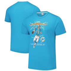 Dan Marino Miami Dolphins Homage Unisex NFL Blitz Retired Player Tri-Blend T-Shirt - Heathered Aqua for sale
