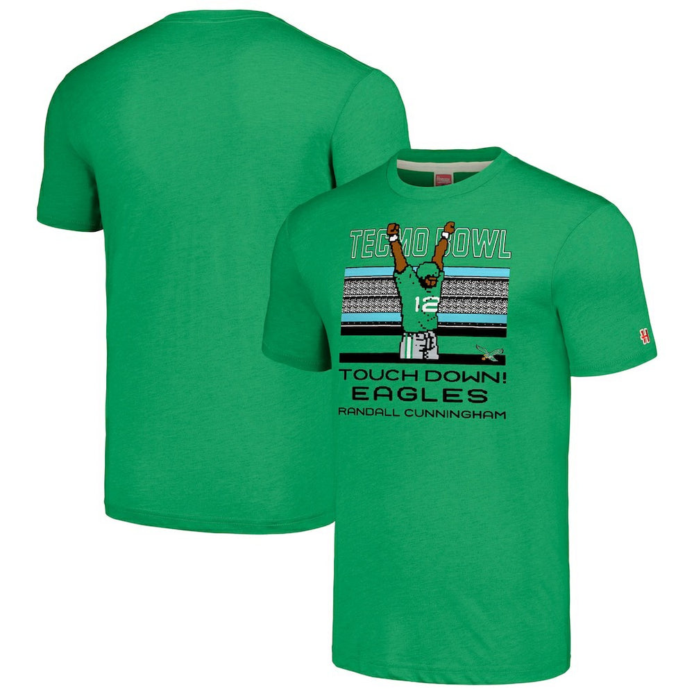 Randall Cunningham Philadelphia Eagles Homage Unisex Tecmo Bowl Retired Player Graphic Tri-Blend T-Shirt - Kelly Green for sale