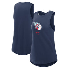 Cleveland Guardians Women's Legacy Icon High Neck Dri-FIT Tank Top Navy
