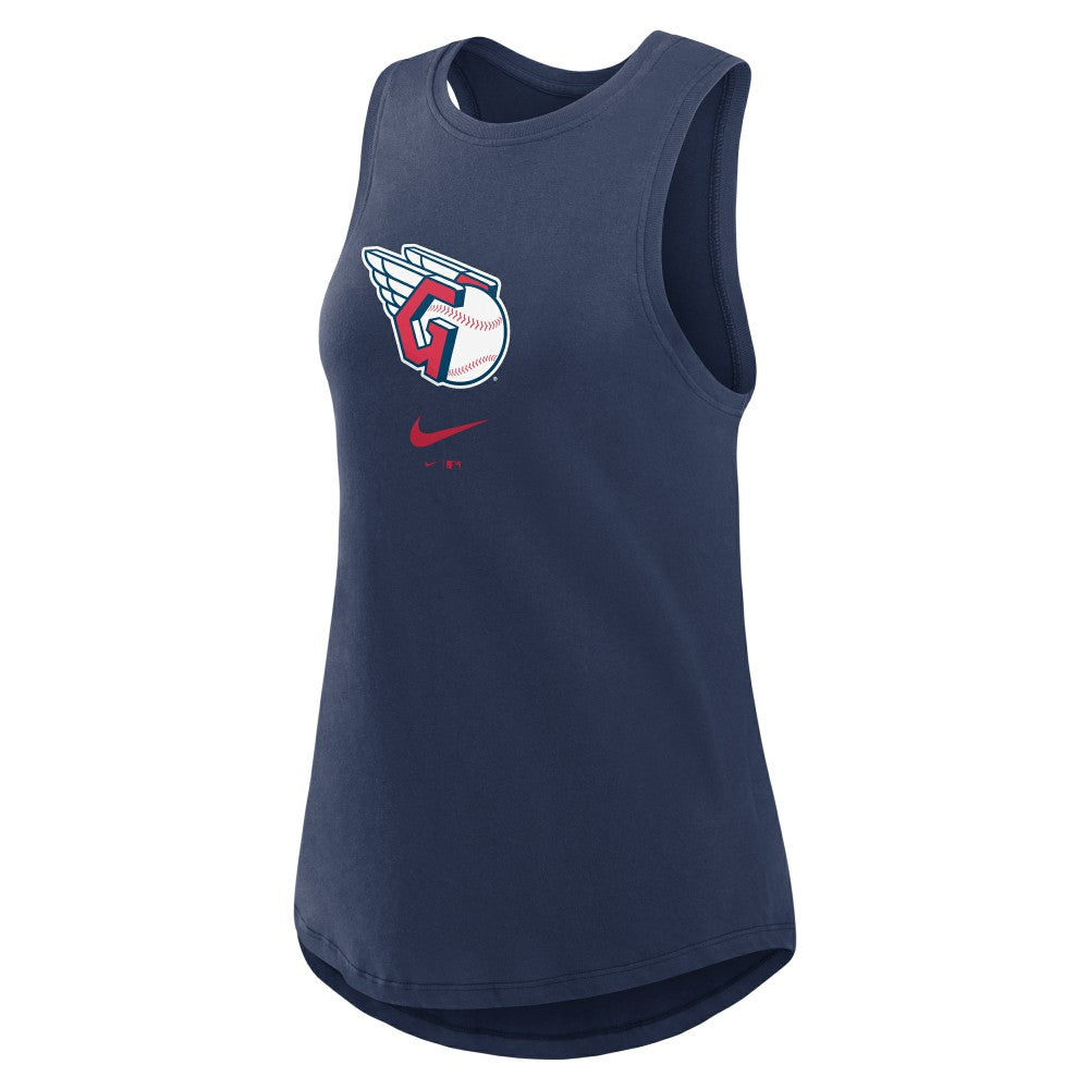 Cleveland Guardians Women's Legacy Icon High Neck Dri-FIT Tank Top Navy