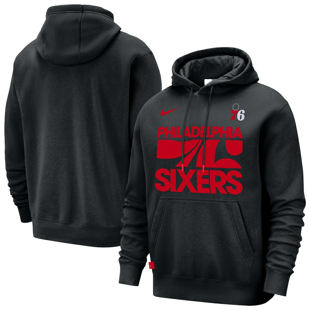Philadelphia 76ers Courtside Club Pullover Hoodie - Black sale