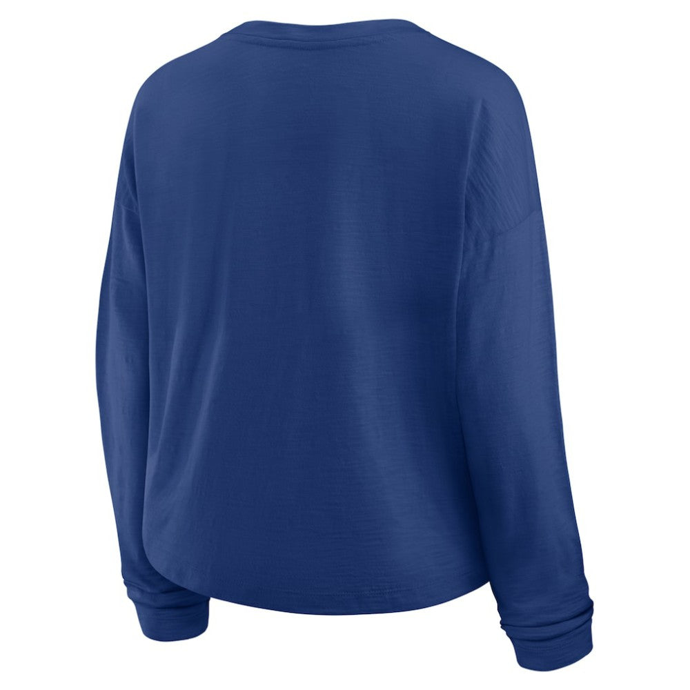 Toronto Maple Leafs Fanatics Women's Oversized All Out Effort Long Sleeve Henley T-Shirt - Blue T-shirts