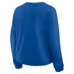 St. Louis Blues Fanatics Women's Oversized All Out Effort Long Sleeve Henley T-Shirt - Blue T-shirts