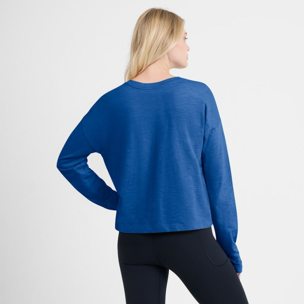 St. Louis Blues Fanatics Women's Oversized All Out Effort Long Sleeve Henley T-Shirt - Blue T-shirts