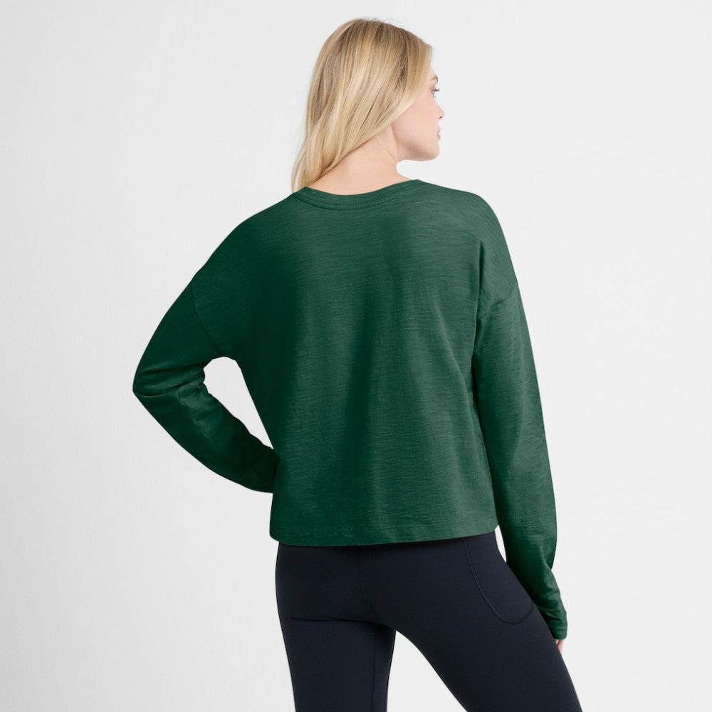 Minnesota Wild Fanatics Women's Oversized All Out Effort Long Sleeve Henley T-Shirt - Green T-shirts