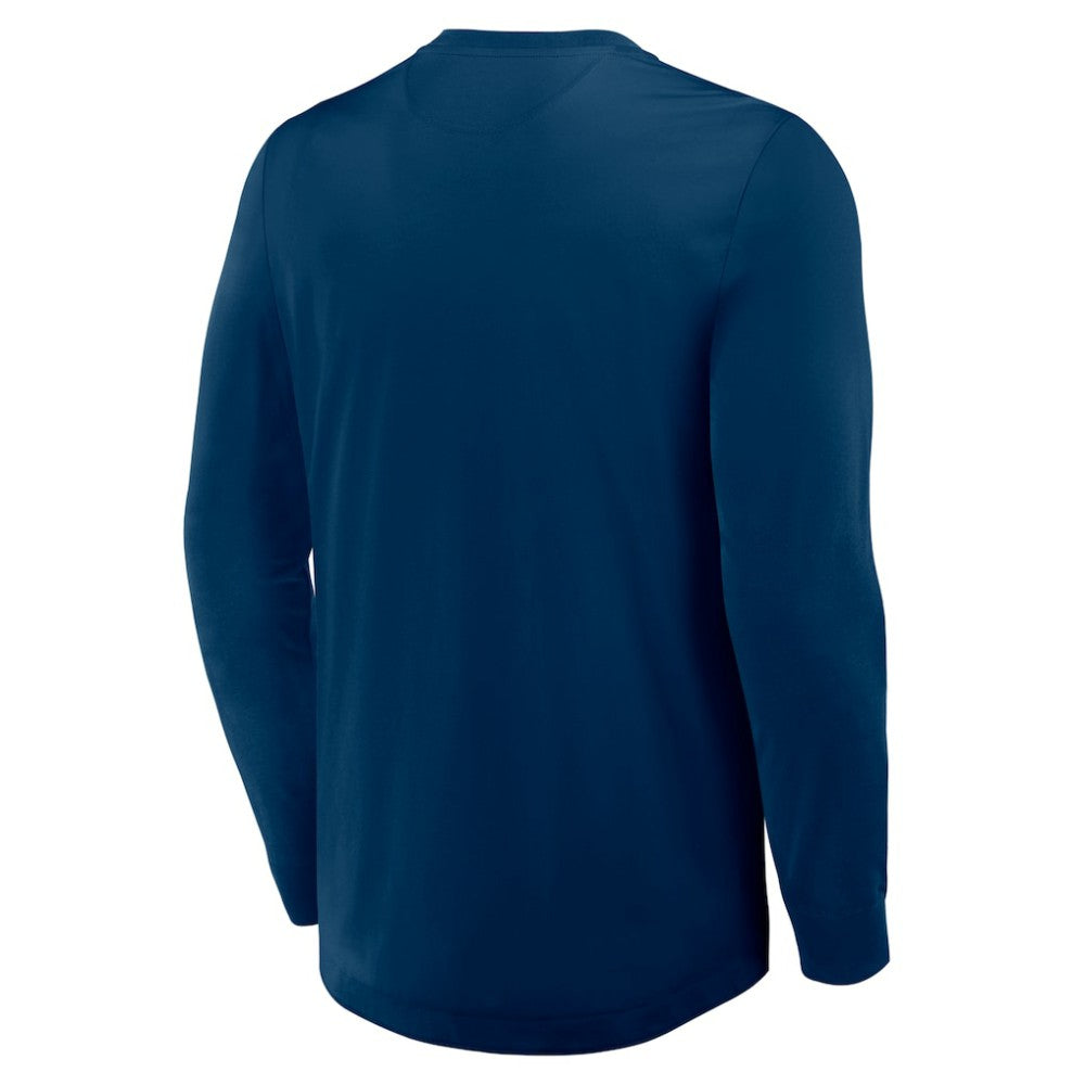Seattle Kraken Fanatics Adrenaline Push Long Sleeve Henley Shirt - Deep Sea Blue
