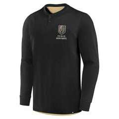 Vegas Golden Knights Fanatics Adrenaline Push Long Sleeve Henley Shirt - Black