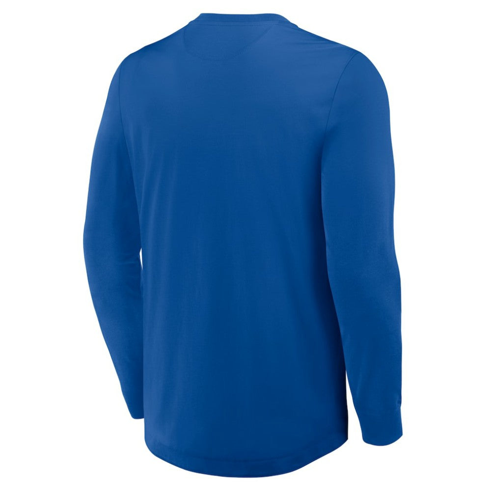 New York Rangers Fanatics Adrenaline Push Long Sleeve Henley Shirt - Blue