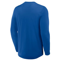 New York Rangers Fanatics Adrenaline Push Long Sleeve Henley Shirt - Blue