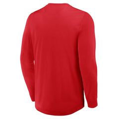 Washington Capitals Fanatics Adrenaline Push Long Sleeve Henley Shirt - Red