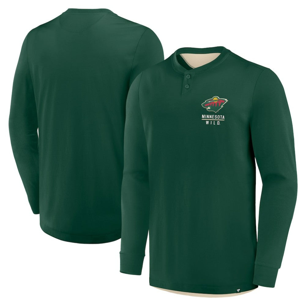 Minnesota Wild Fanatics Adrenaline Push Long Sleeve Henley Shirt - Green