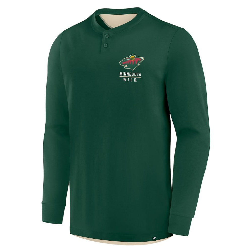Minnesota Wild Fanatics Adrenaline Push Long Sleeve Henley Shirt - Green