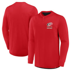 Carolina Hurricanes Fanatics Adrenaline Push Long Sleeve Henley Shirt - Red