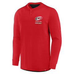 Carolina Hurricanes Fanatics Adrenaline Push Long Sleeve Henley Shirt - Red