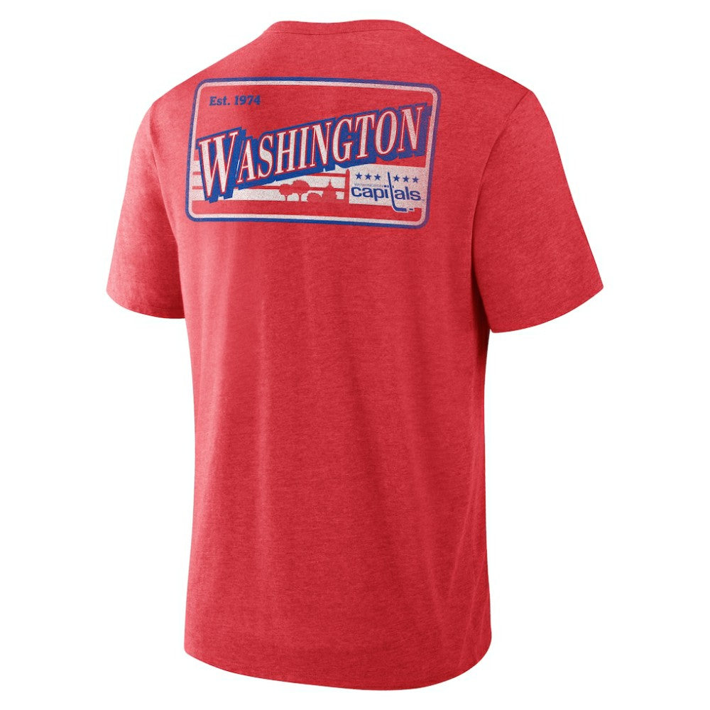 Washington Capitals Fanatics Fan Lanes Tri-Blend T-Shirt - Heather Red T-shirts