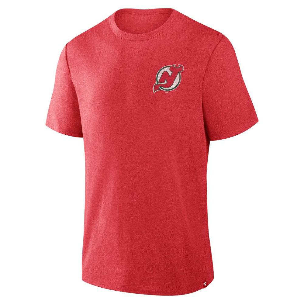 New Jersey Devils Fanatics Fan Lanes Tri-Blend T-Shirt - Heather Red T-shirts