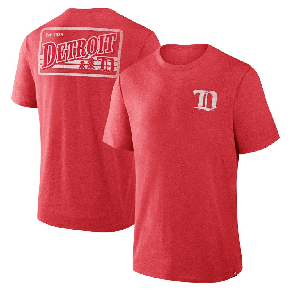 Detroit Red Wings Fanatics Fan Lanes Tri-Blend T-Shirt - Heather Red T-shirts