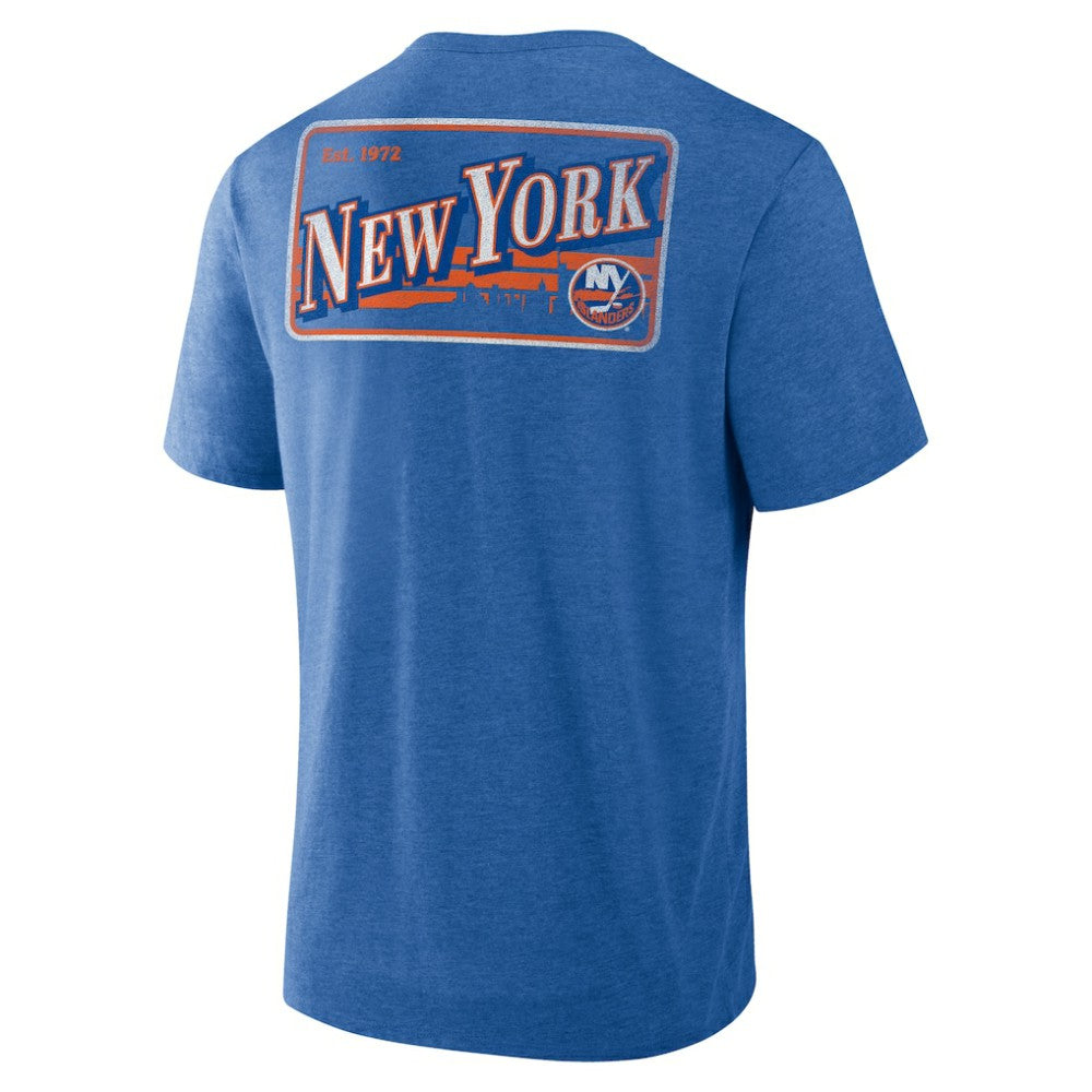 New York Islanders Fanatics Fan Lanes Tri-Blend T-Shirt - Heather Royal T-shirts