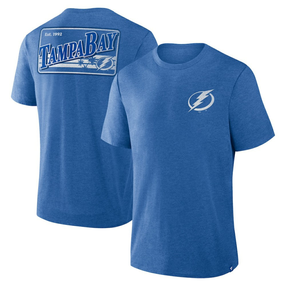 Tampa Bay Lightning Fanatics Fan Lanes Tri-Blend T-Shirt - Heather Blue T-shirts