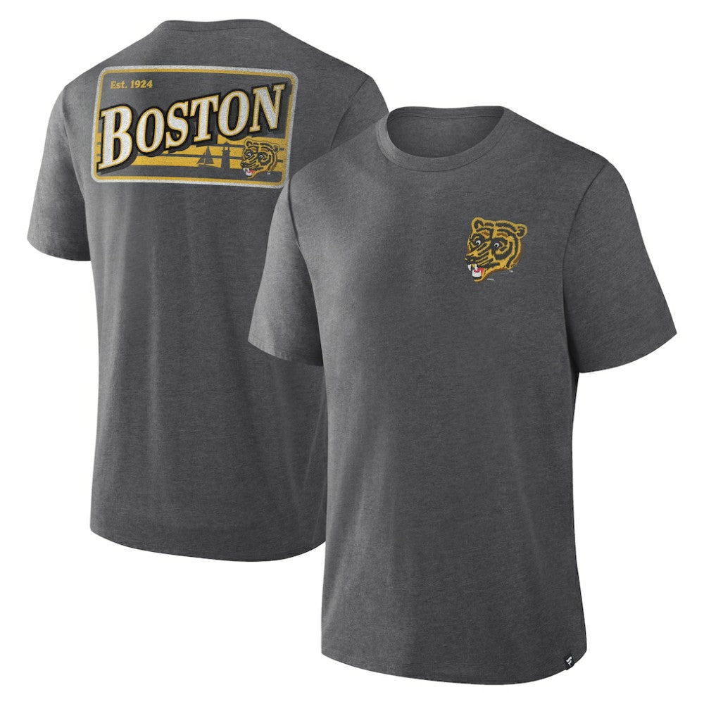 Boston Bruins Fanatics Fan Lanes Tri-Blend T-Shirt - Heather Charcoal T-shirts