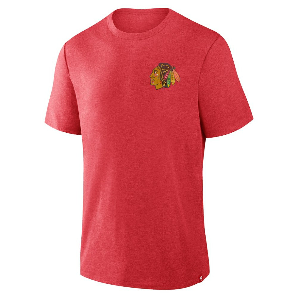 Chicago Blackhawks Fanatics Fan Lanes Tri-Blend T-Shirt - Heather Red T-shirts