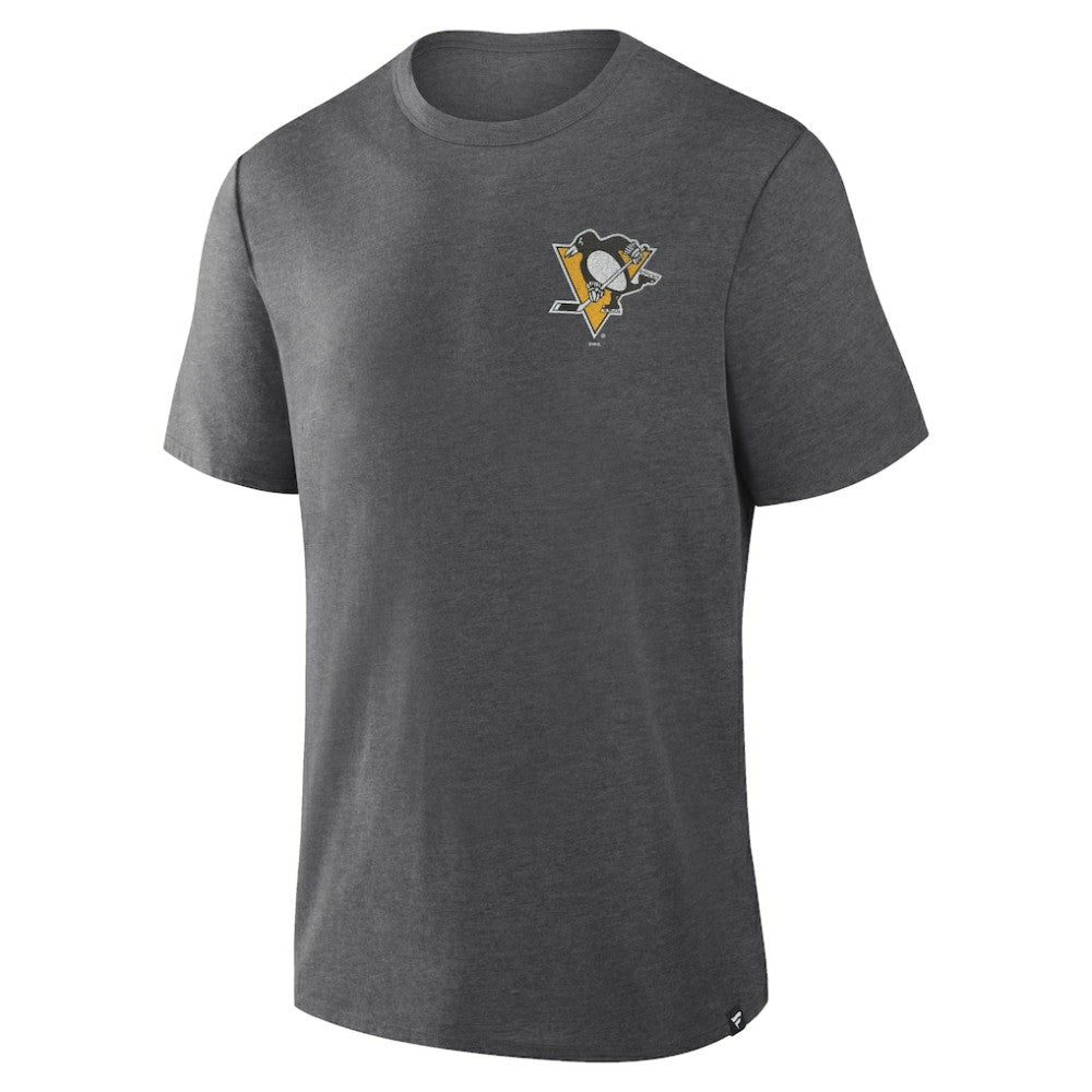 Pittsburgh Penguins Fanatics Fan Lanes Tri-Blend T-Shirt - Heather Charcoal T-shirts