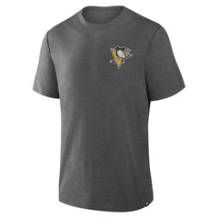 Pittsburgh Penguins Fanatics Fan Lanes Tri-Blend T-Shirt - Heather Charcoal T-shirts