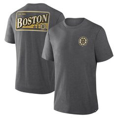 Boston Bruins Fanatics Fan Lanes Tri-Blend T-Shirt - Heather Charcoal T-shirts