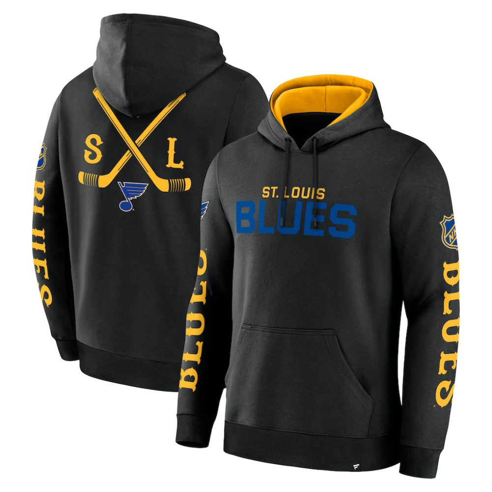 St. Louis Blues Fanatics Big City Legacy Fleece Pullover Hoodie - Black Hoodies