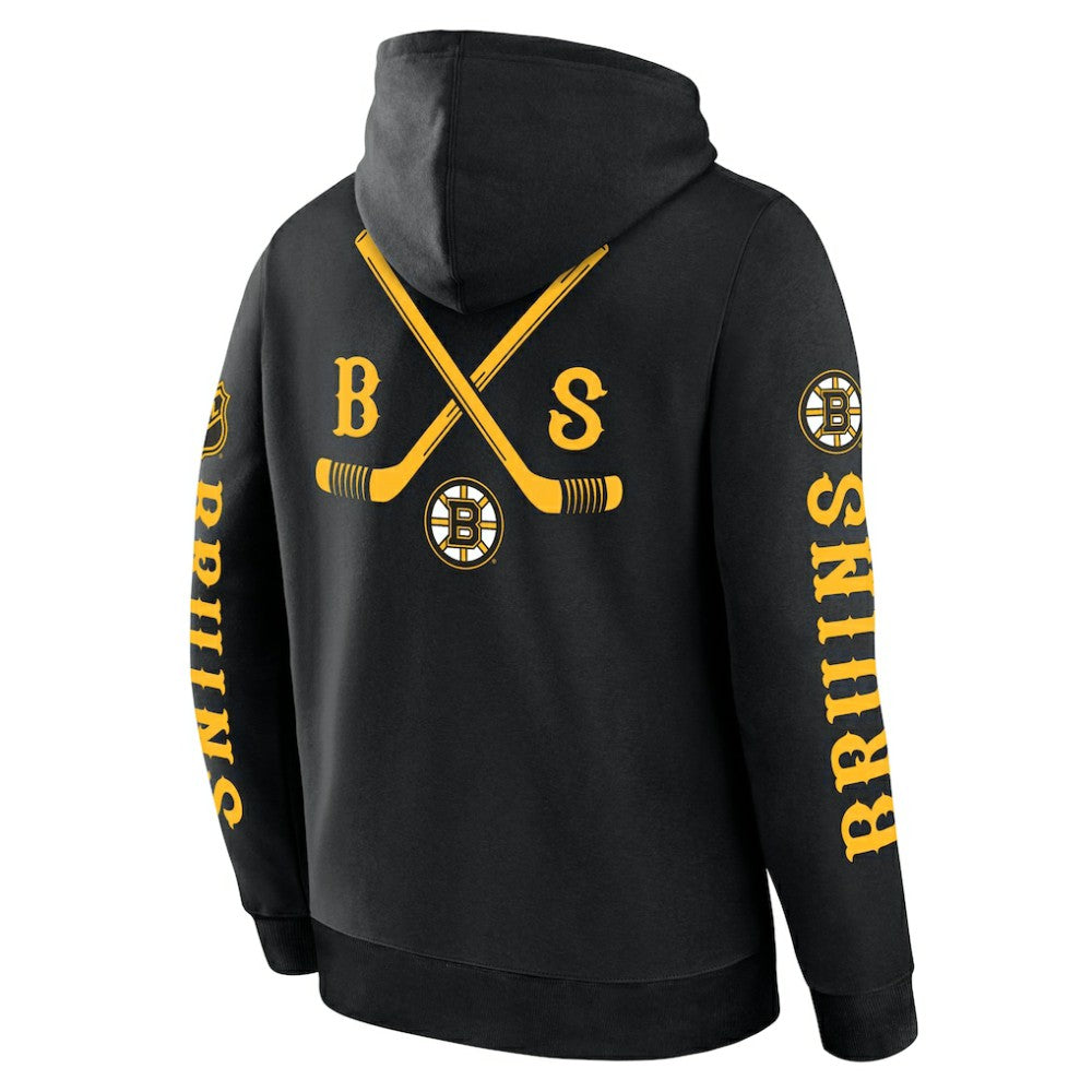 Boston Bruins Fanatics Big City Legacy Fleece Pullover Hoodie - Black Hoodies