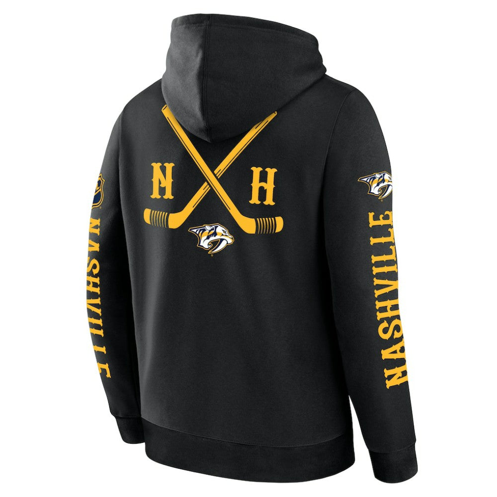 Nashville Predators Fanatics Big City Legacy Fleece Pullover Hoodie - Black Hoodies