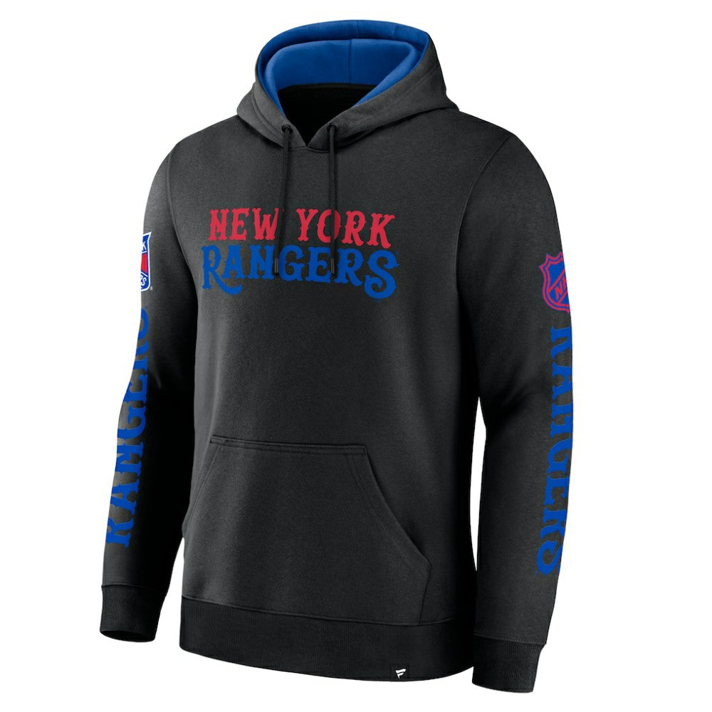 New York Rangers Fanatics Big City Legacy Fleece Pullover Hoodie - Black Hoodies